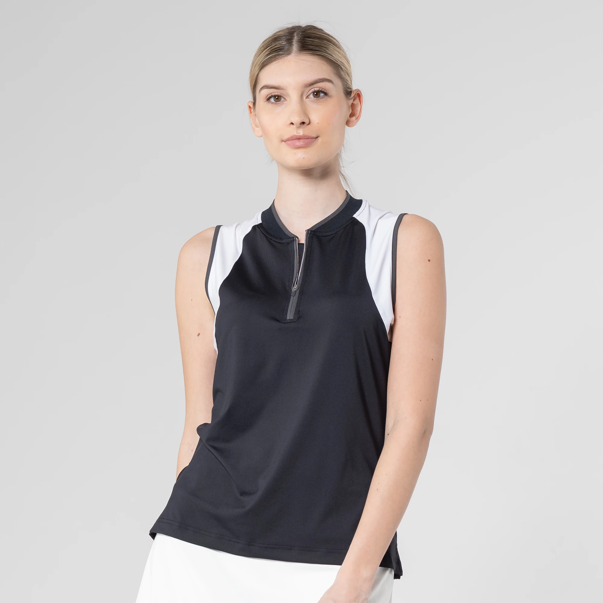 Avid Sleeveless Polo Black/White/Charcoal CQG