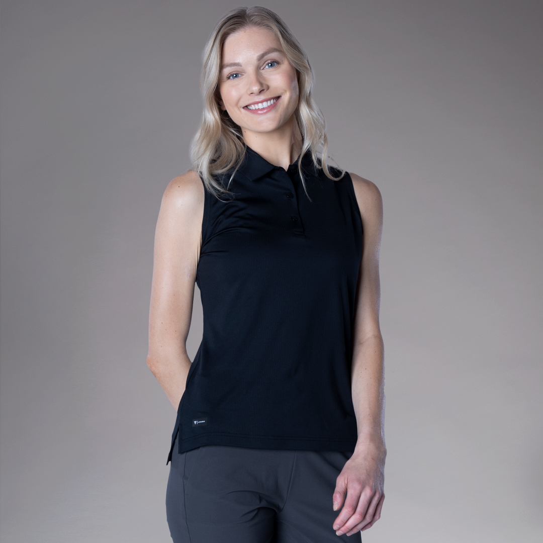 Aries Sleeveless Polo Black 002