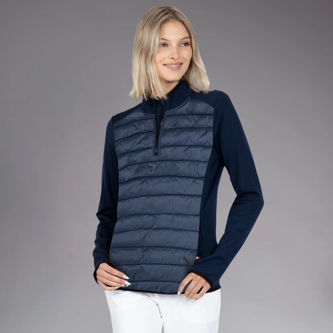 Ember Quilted 1/2 Zip Navy 003