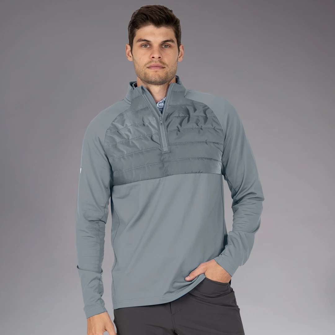 Frequency Quilted 1/4 Zip PEBBLE ABJ