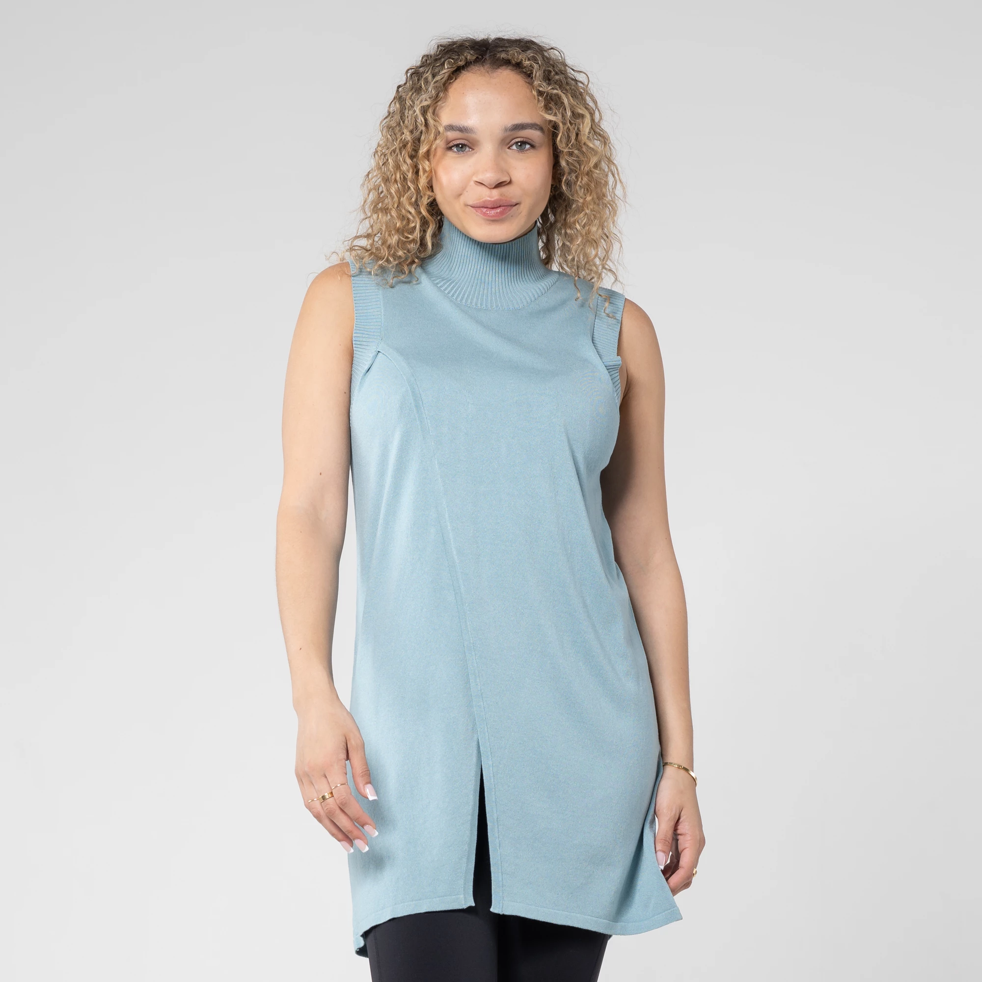 Hill Sleeveless Knit Top Stone Blue 064