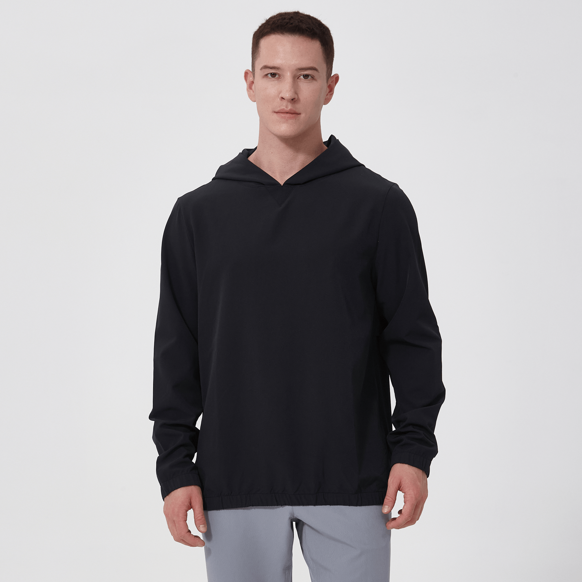 Action Men's Woven Hoodie Black 002